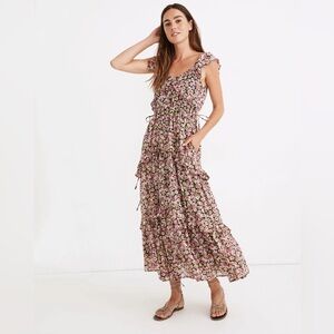 Banjanan Erin Tiered Midi Dress in Flower Carpet size S